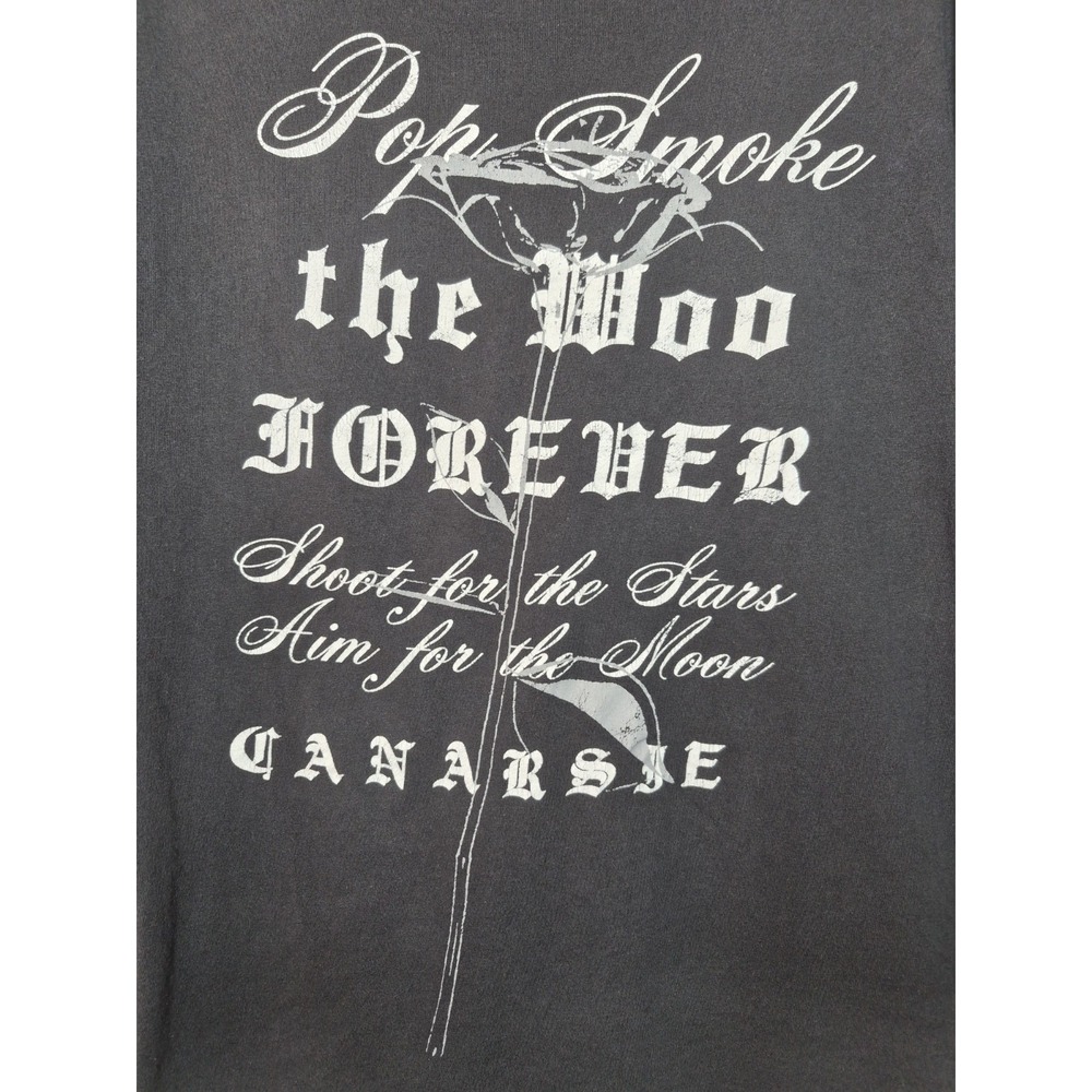 Pop Smoke The Woo Forever Rap Tee T Shirt Mens XL Charcoal Shoot For Stars 24x29 - Picture 5 of 6